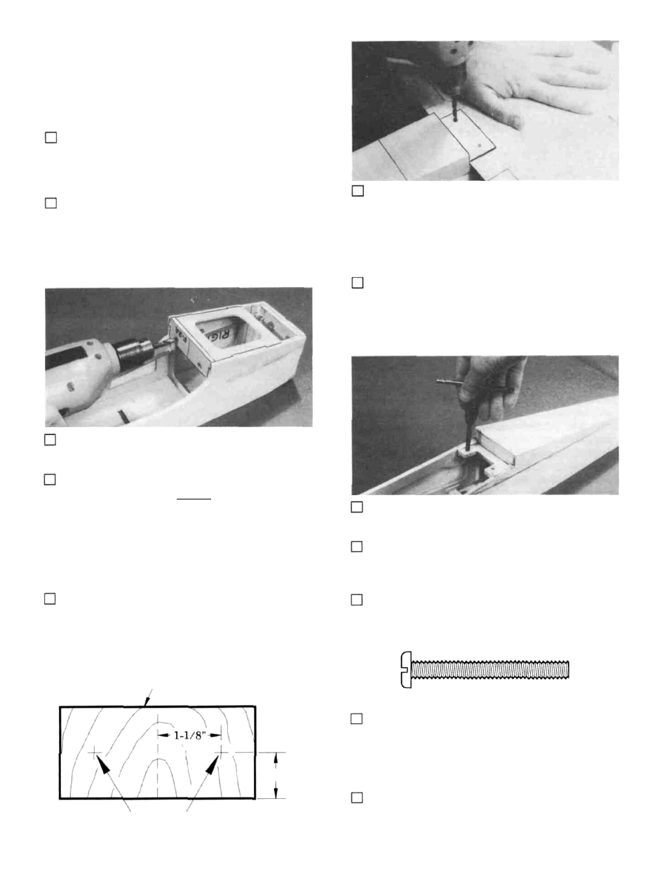1/16" wing bolt plate drilling locations | Great Planes Ultra Sport 60 Kit - GPMA0420 Pages 1-27 User Manual | Page 24 / 27