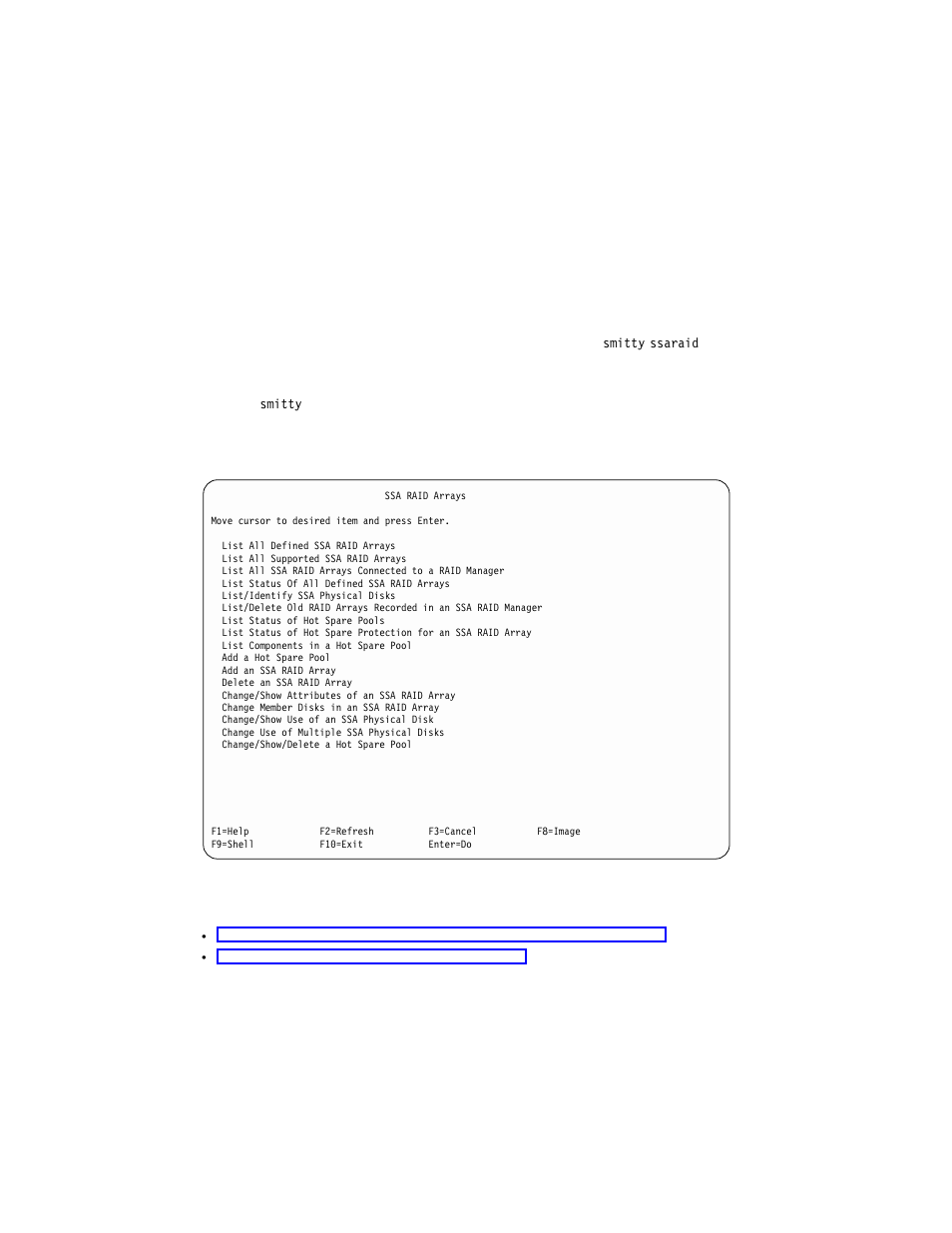 Getting access to the ssa raid array smit menu | Compex Systems Advanced SerialRAID Adapters SA33-3285-02 User Manual | Page 110 / 531