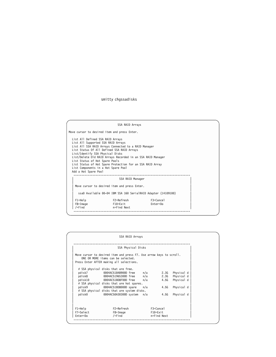 Changing the use of multiple ssa physical disks | Compex Systems Advanced SerialRAID Adapters SA33-3285-02 User Manual | Page 167 / 531