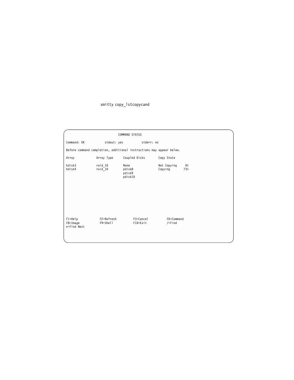 List all copy candidates | Compex Systems Advanced SerialRAID Adapters SA33-3285-02 User Manual | Page 199 / 531