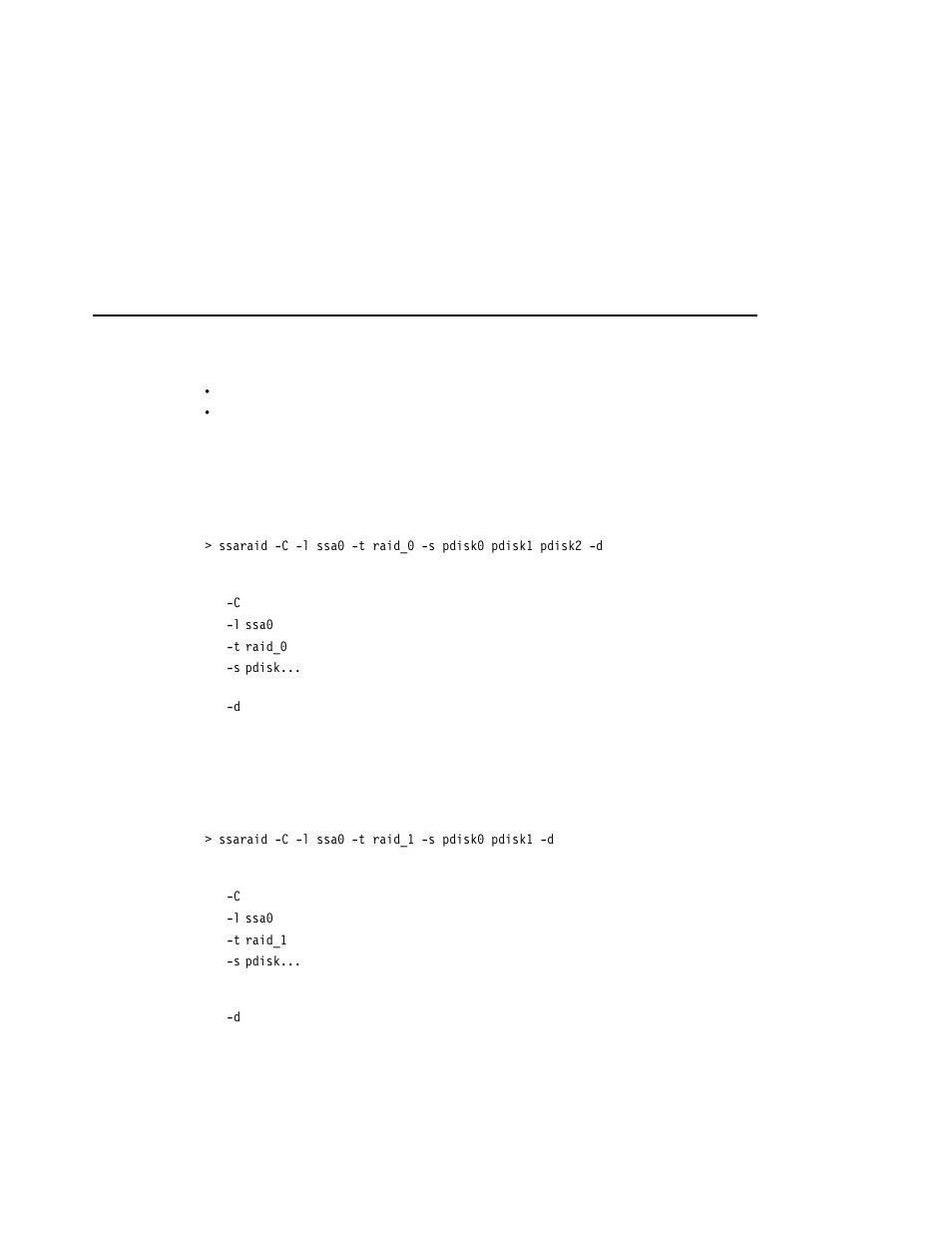 Examples, Example 1: to create a raid-0 array, Example 2: to create a raid-1 array | Compex Systems Advanced SerialRAID Adapters SA33-3285-02 User Manual | Page 259 / 531