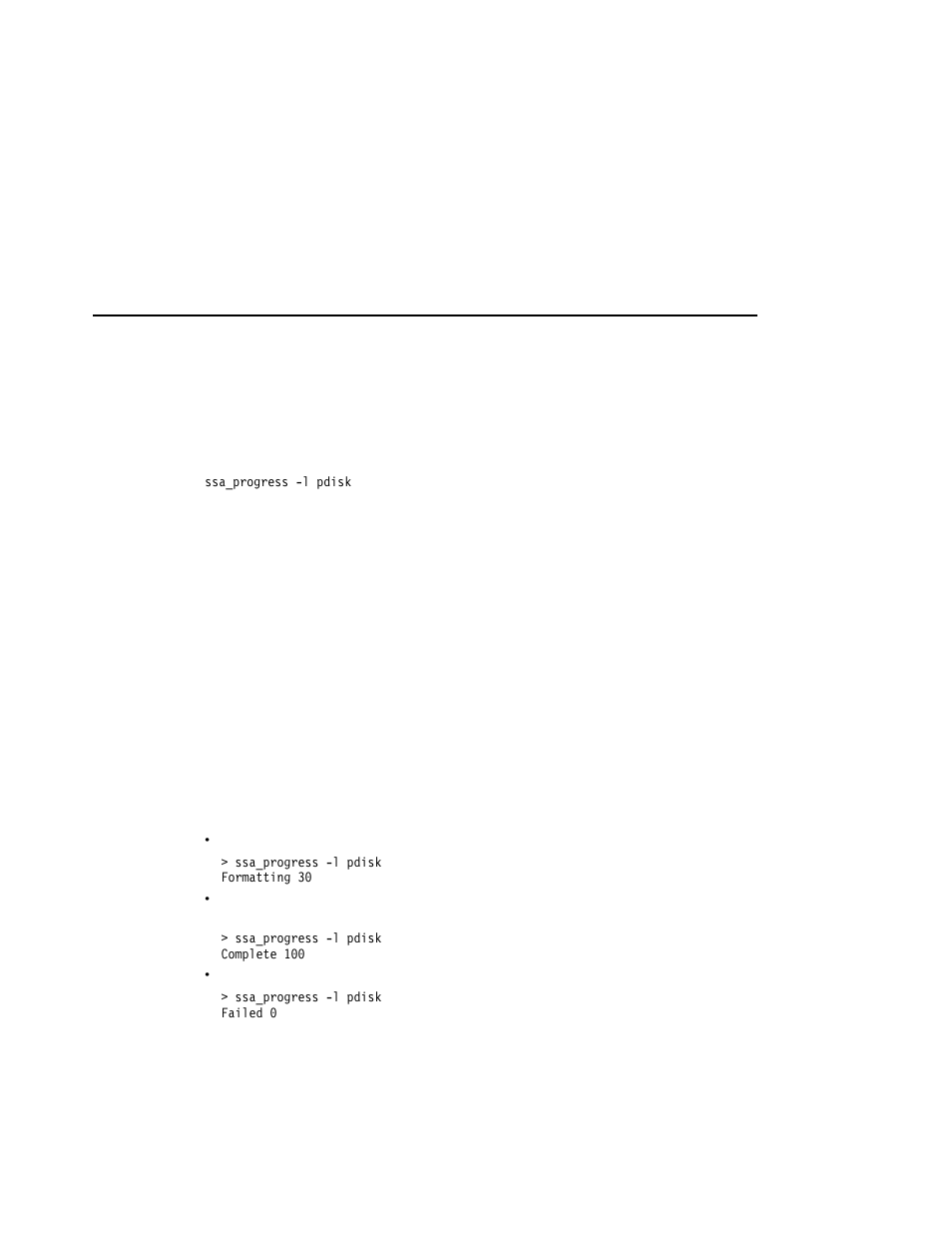 Ssa_progress command, Purpose, Syntax | Description, Flags, Output, Examples | Compex Systems Advanced SerialRAID Adapters SA33-3285-02 User Manual | Page 385 / 531