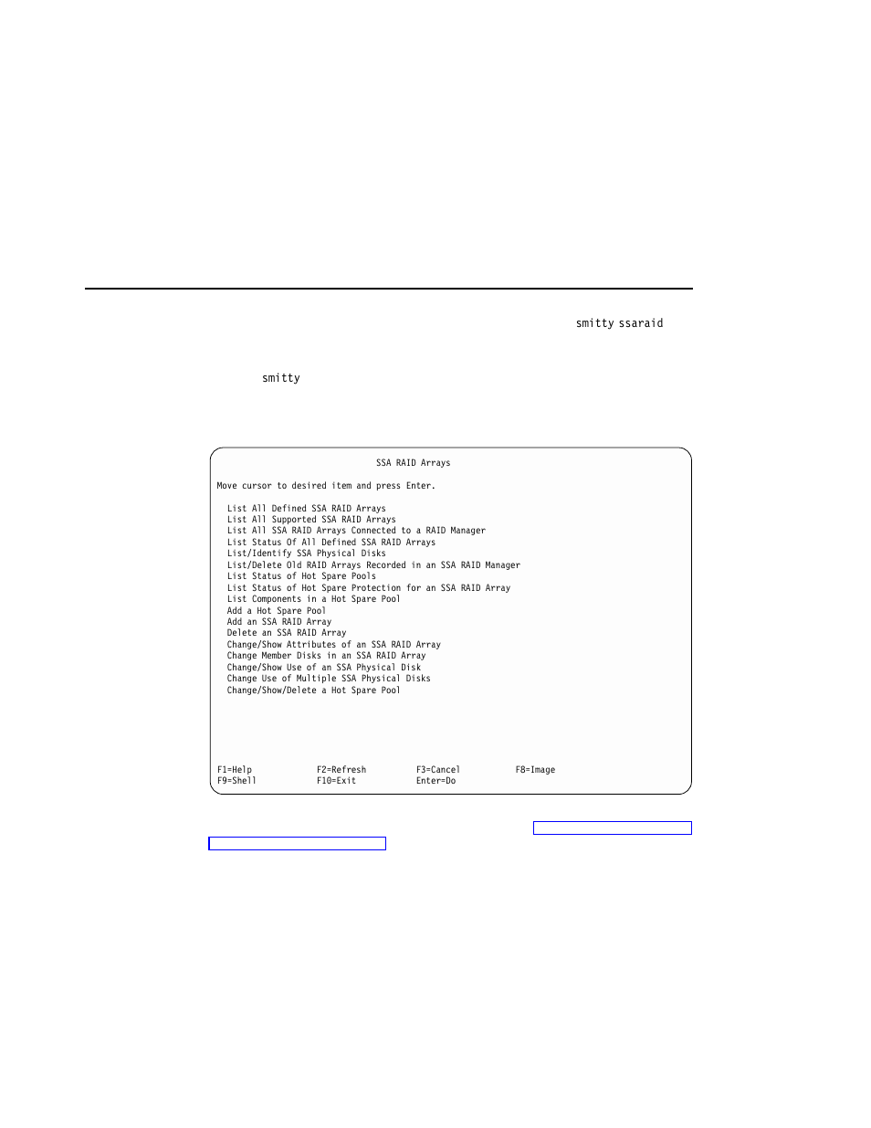 Getting access to the ssa raid arrays smit menu | Compex Systems Advanced SerialRAID Adapters SA33-3285-02 User Manual | Page 63 / 531