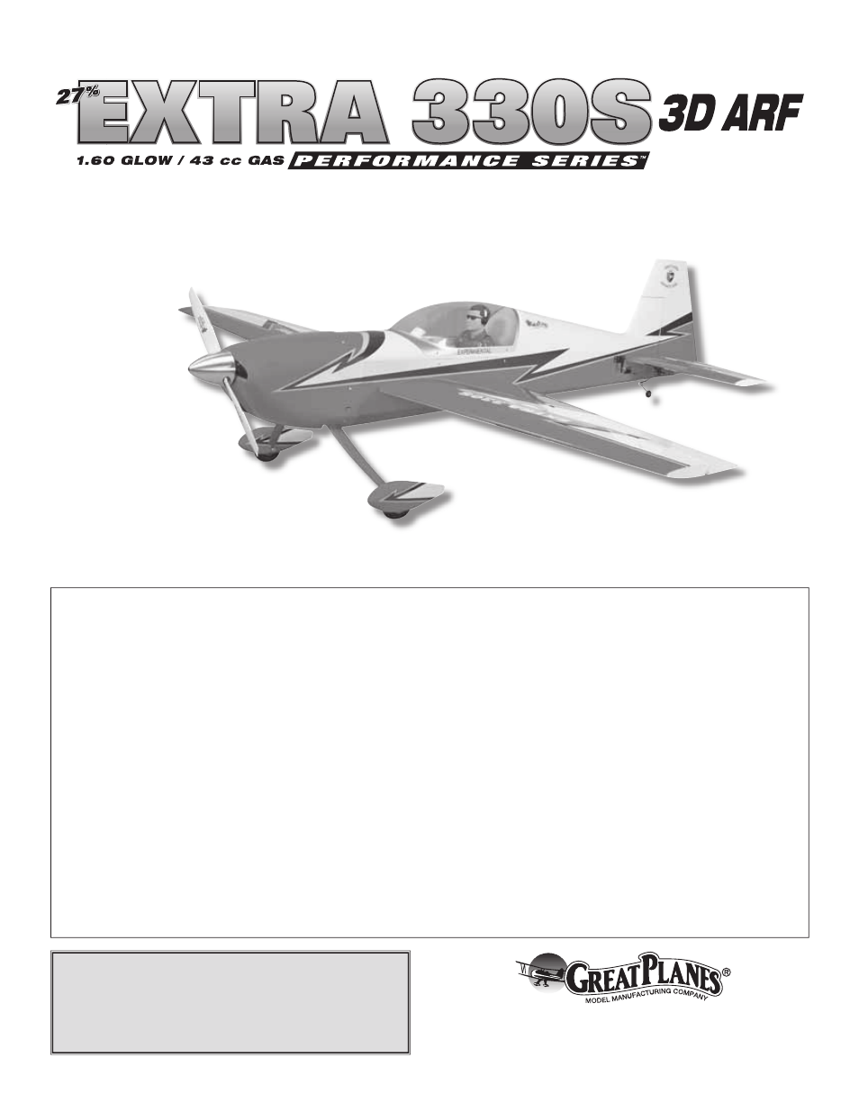 Great Planes 27% Extra 330S ARF - GPMA1413 User Manual | 44 pages