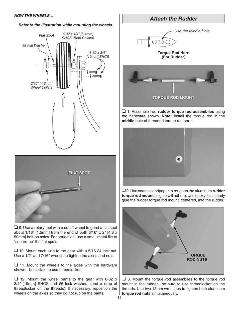 Attach the rudder | Great Planes 38% Extra 330S ARF - GPMA1290 User Manual | Page 11 / 28