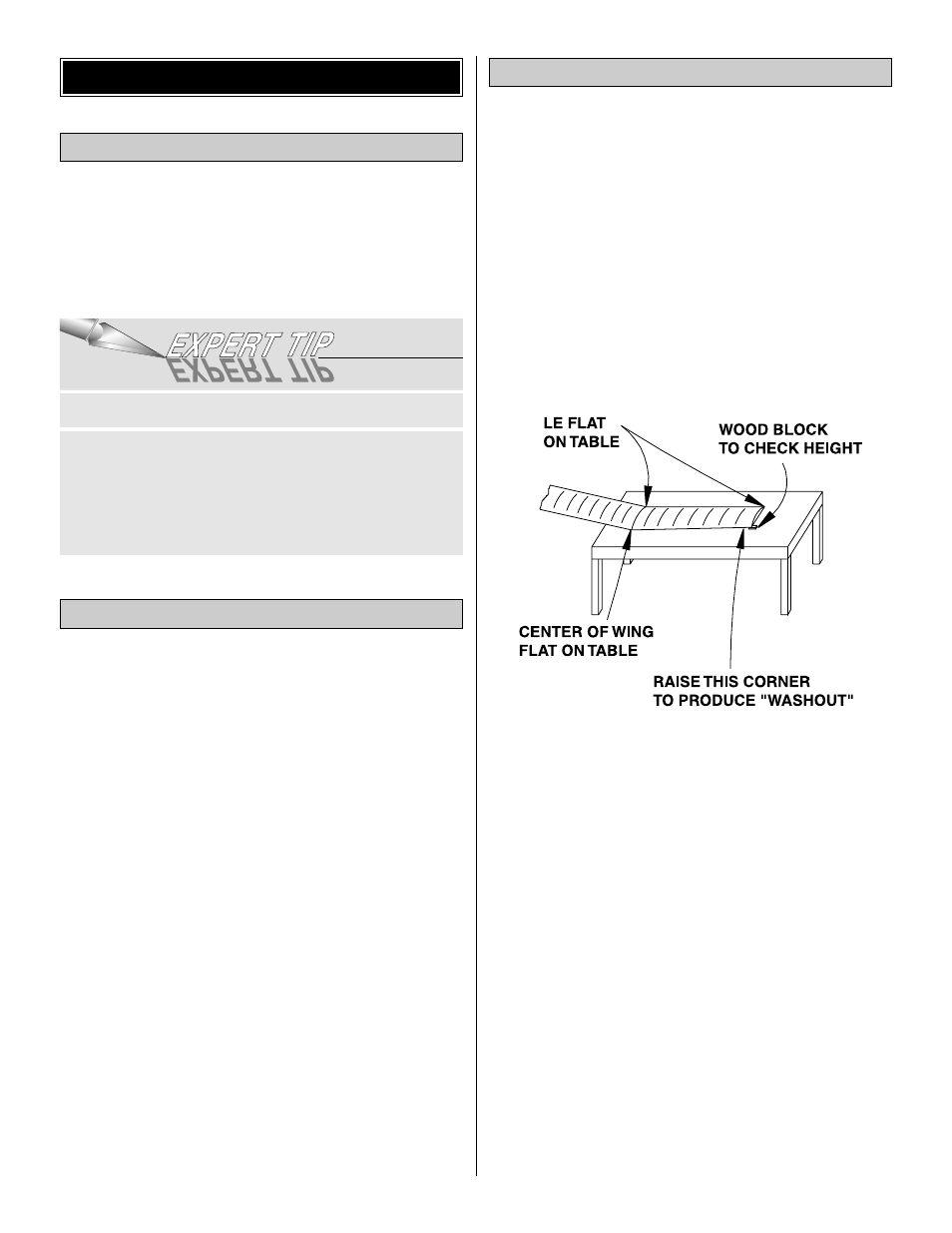 Add washout (wing twist) covering the model, Final sanding finishing | Great Planes BLT Park Flyer Kit- GPMA0001 User Manual | Page 14 / 24