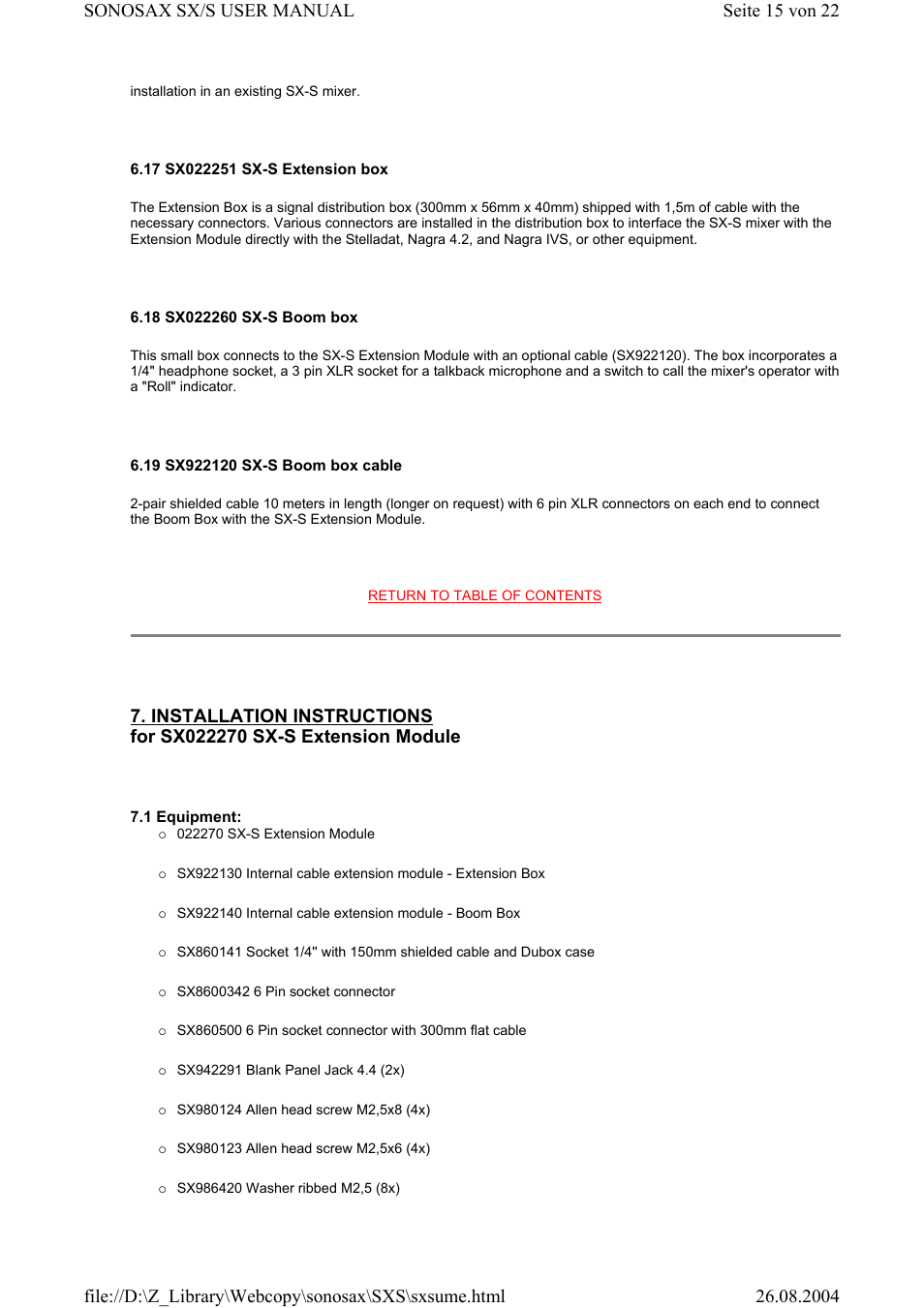 Compex Systems Professional Portable Mixing Console SONOSAX SX-S User Manual | Page 15 / 22