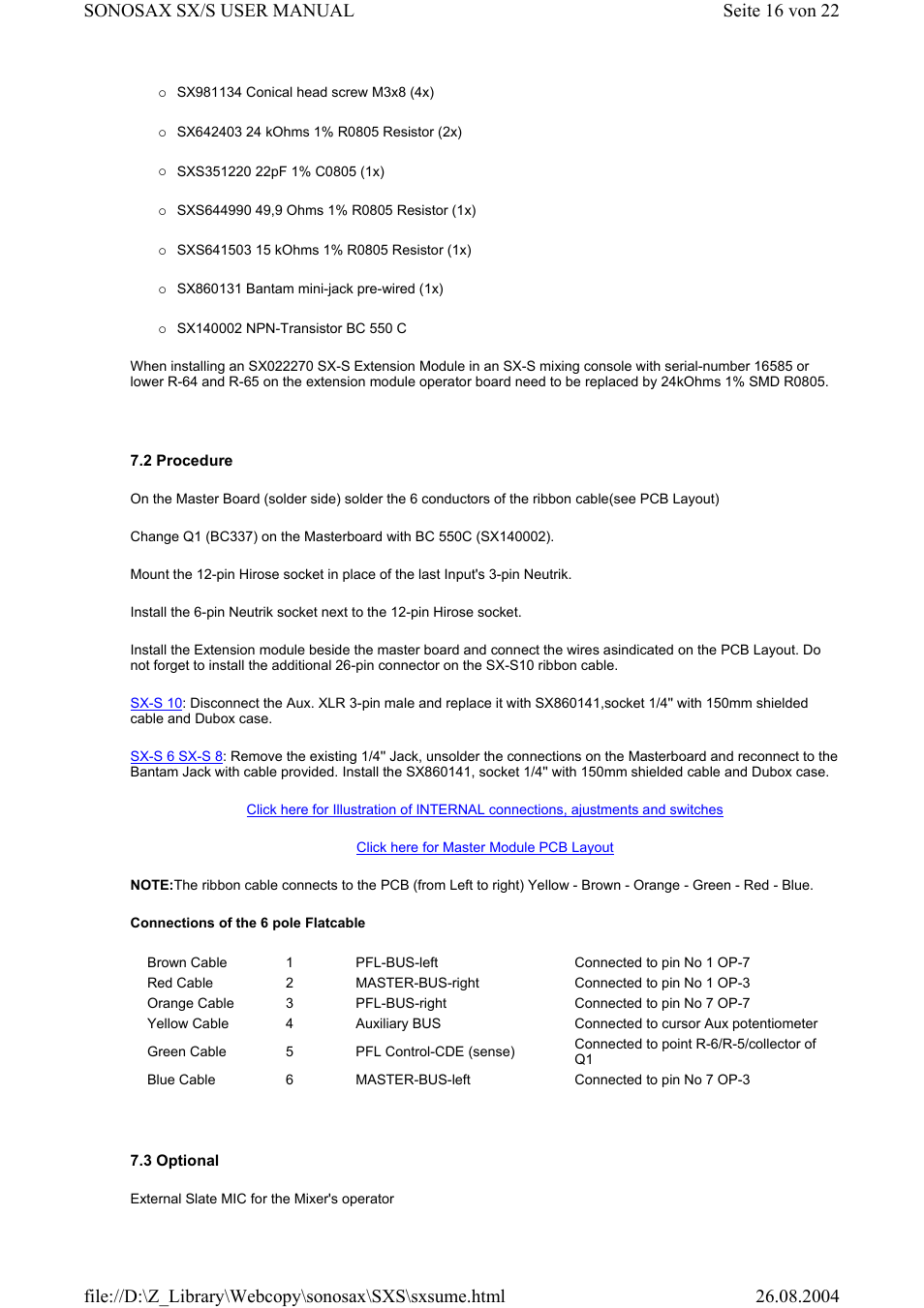 Compex Systems Professional Portable Mixing Console SONOSAX SX-S User Manual | Page 16 / 22