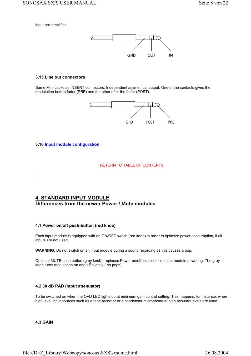 Compex Systems Professional Portable Mixing Console SONOSAX SX-S User Manual | Page 8 / 22