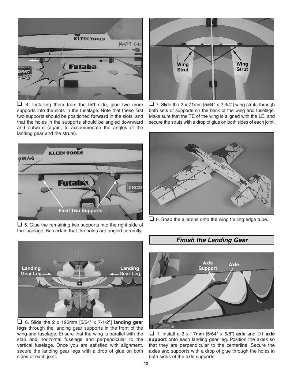 Great Planes CAP 580 Matt Chapman EP FlatOuts ARF - GPMA1112 User Manual | Page 12 / 24