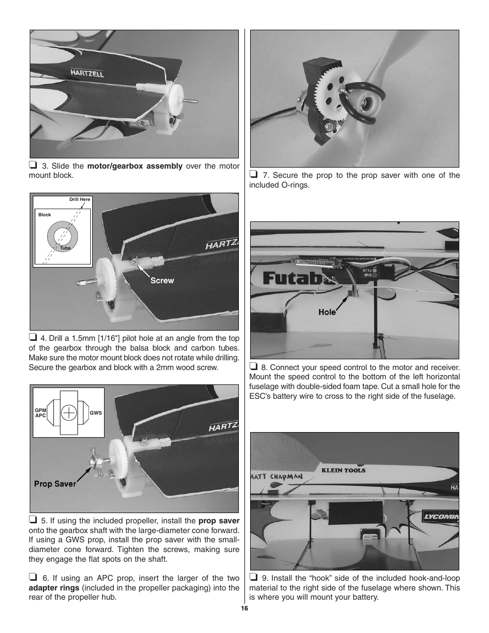 Great Planes CAP 580 Matt Chapman EP FlatOuts ARF - GPMA1112 User Manual | Page 16 / 24