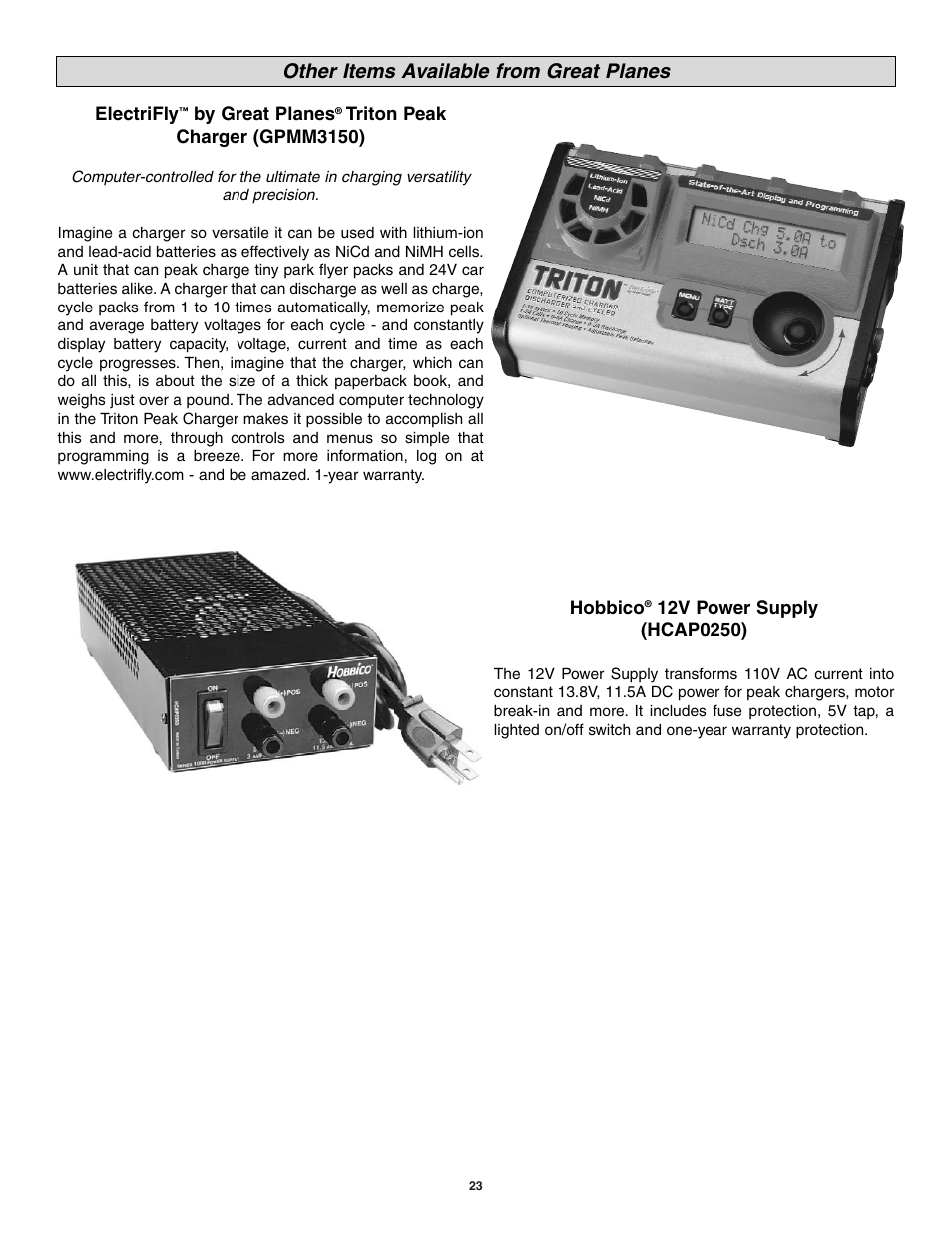 Other items available from great planes | Great Planes CAP 580 Matt Chapman EP FlatOuts ARF - GPMA1112 User Manual | Page 23 / 24