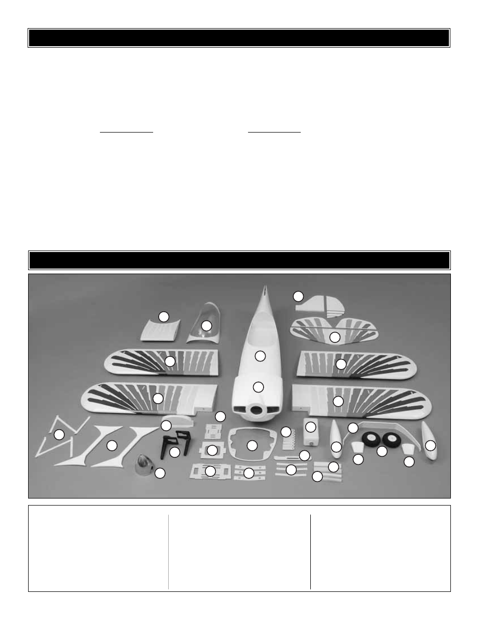 Ordering replacement parts, Kit contents | Great Planes Christen Eagle ARF - GPMA1217 User Manual | Page 7 / 52