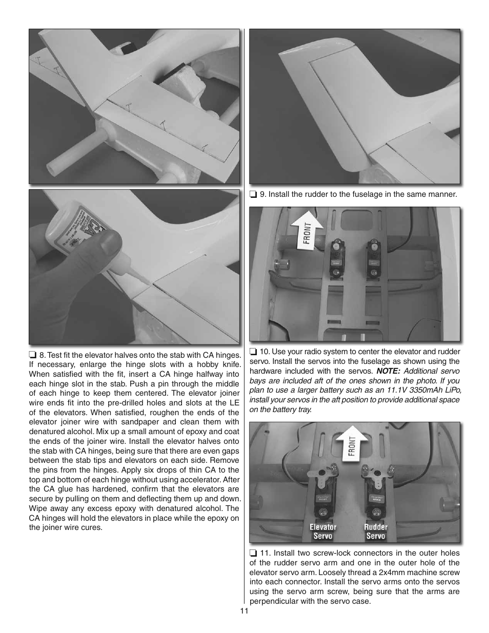 Great Planes Cirrus SR22 Turbo ARF - GPMA1166 User Manual | Page 11 / 24