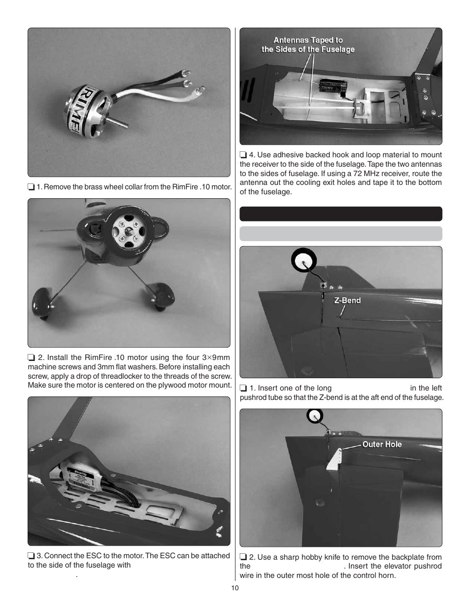 Great Planes Cosmic Wind EP ARF - GPMA1810 User Manual | Page 10 / 20