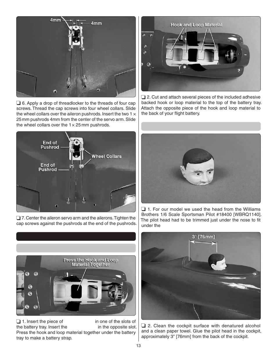 Finish the model install the battery straps, Install the canopy | Great Planes Cosmic Wind EP ARF - GPMA1810 User Manual | Page 13 / 20