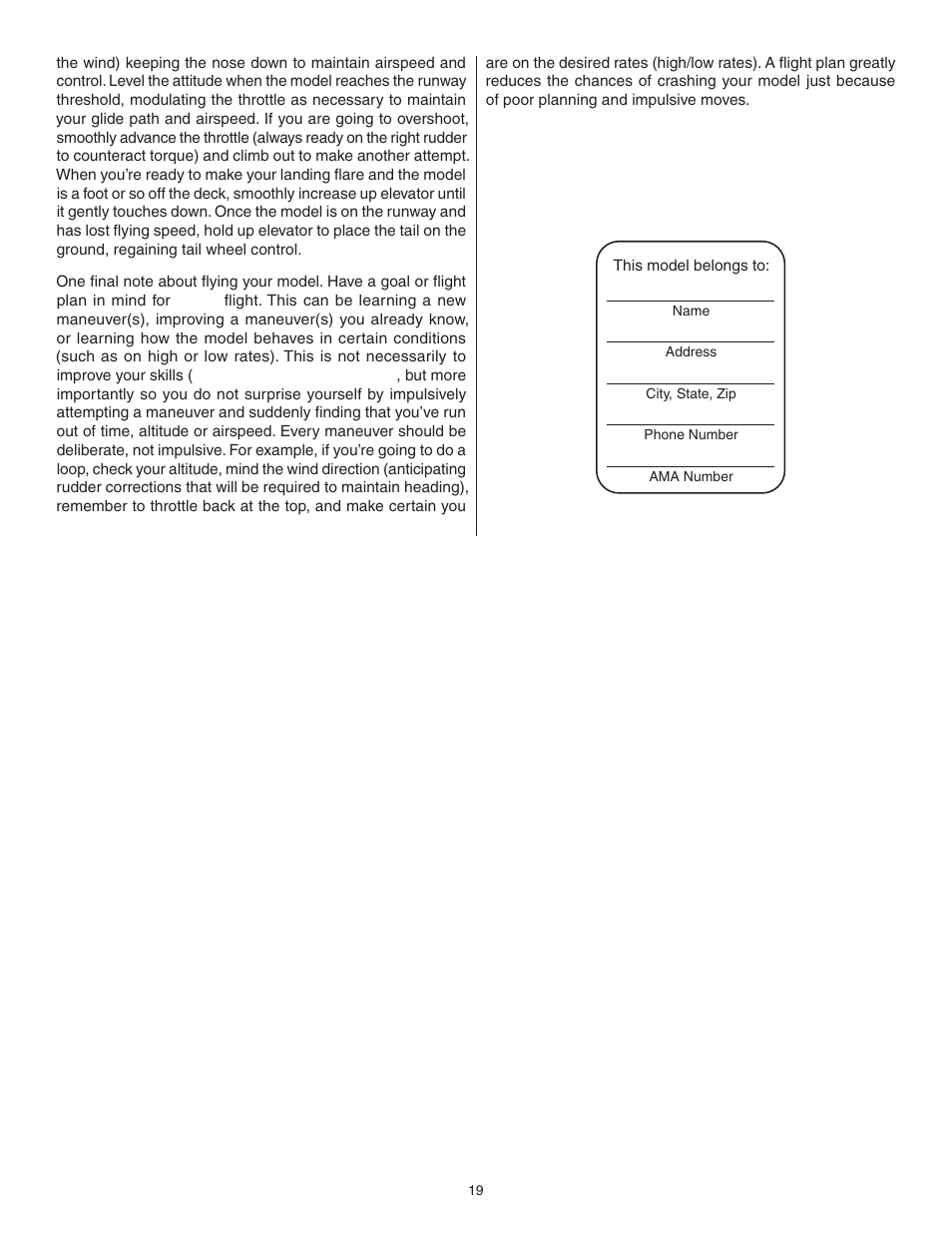 Good luck and great flying | Great Planes Cosmic Wind EP ARF - GPMA1810 User Manual | Page 19 / 20