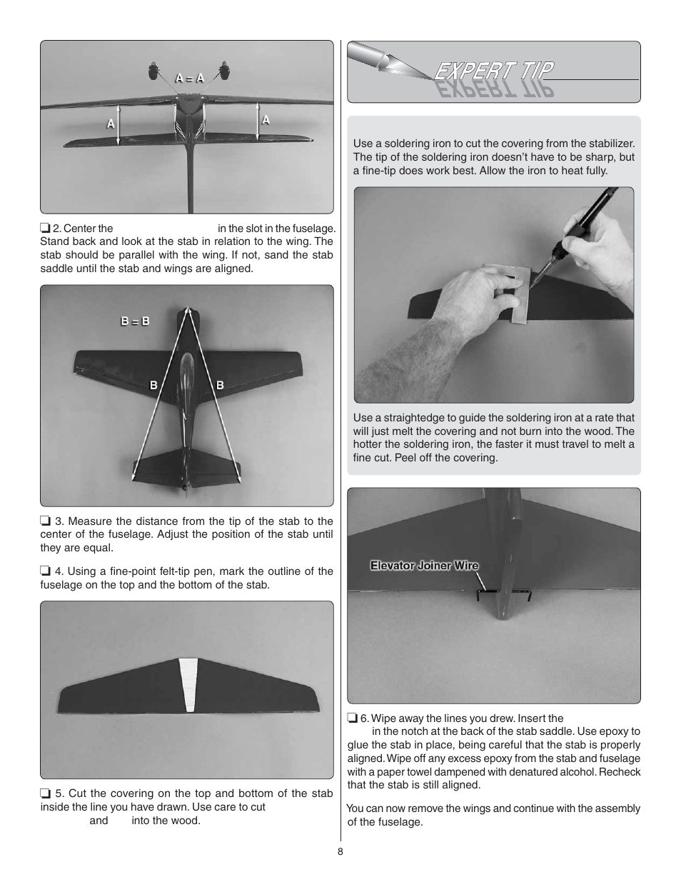 Great Planes Cosmic Wind EP ARF - GPMA1810 User Manual | Page 8 / 20