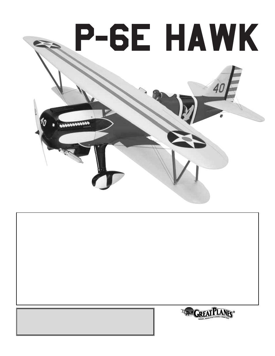 Great Planes Curtis P-6E Hawk ARF 1/5 Scale - GPMA1219 User Manual | 36 pages