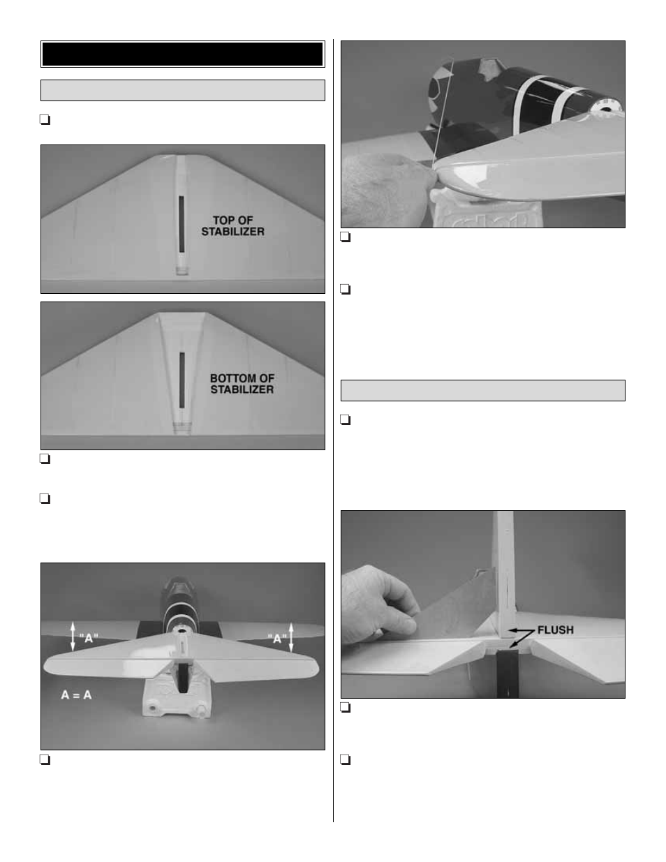 Install the stabilizer and fin | Great Planes Curtis P-6E Hawk ARF 1/5 Scale - GPMA1219 User Manual | Page 10 / 36