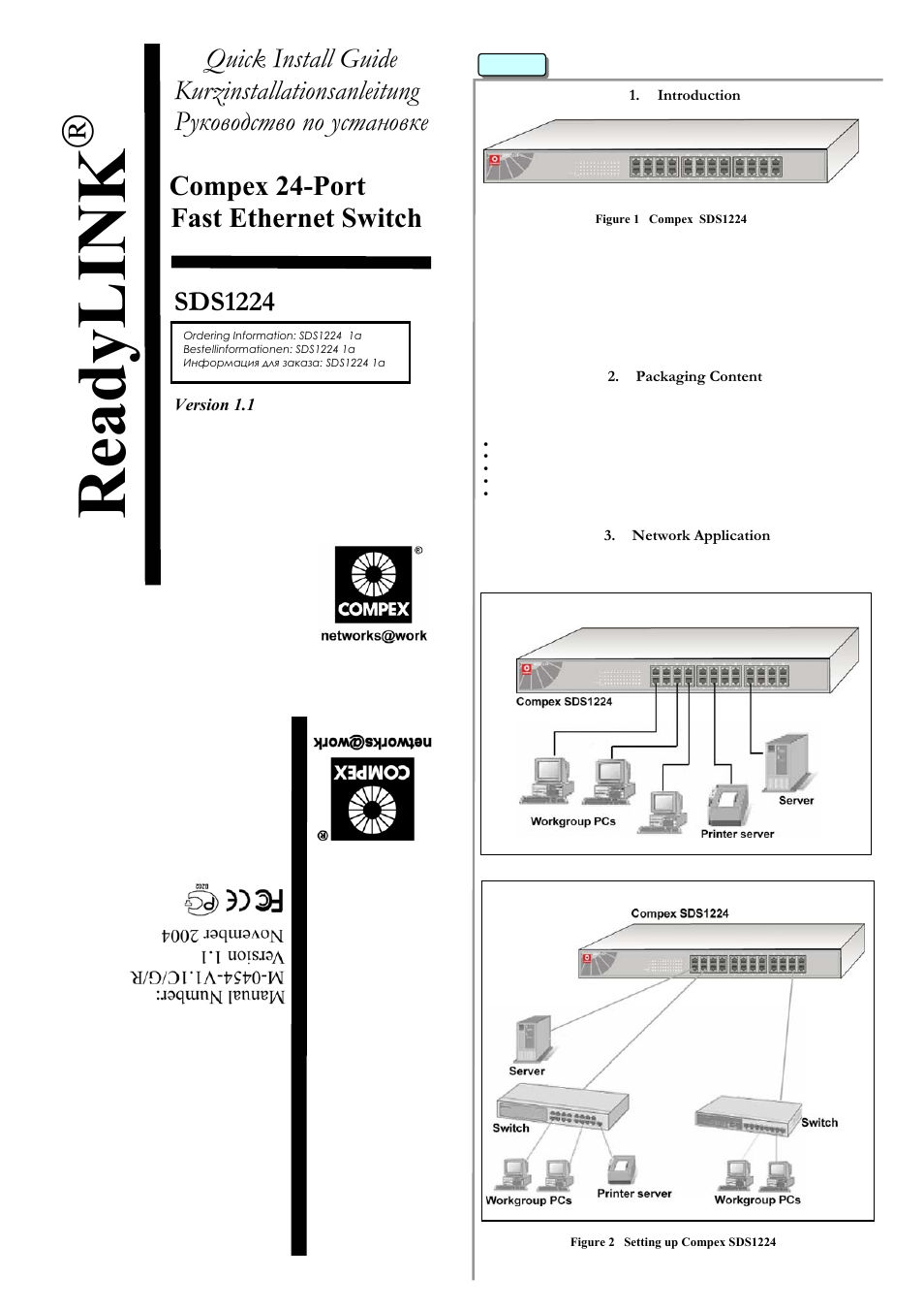 Compex Systems READYLINK SDS1224 User Manual | 5 pages
