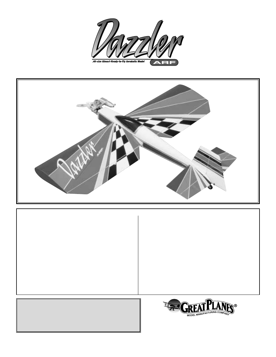 Great Planes Dazzler 40 ARF - GPMA1038 User Manual | 20 pages