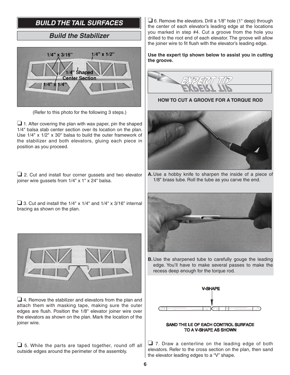 Build the tail surfaces build the stabilizer | Great Planes Dazzler 40 Kit - GPMA0480 User Manual | Page 6 / 20
