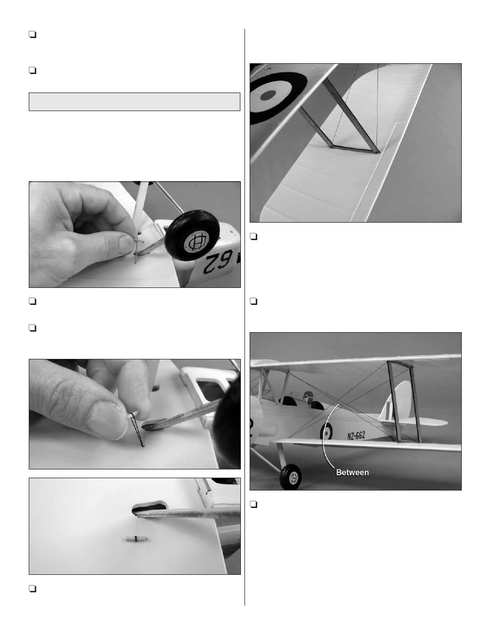 Optional: add the flying wires | Great Planes de Havilland Tiger Moth EP ARF - GPMA1134 User Manual | Page 10 / 16