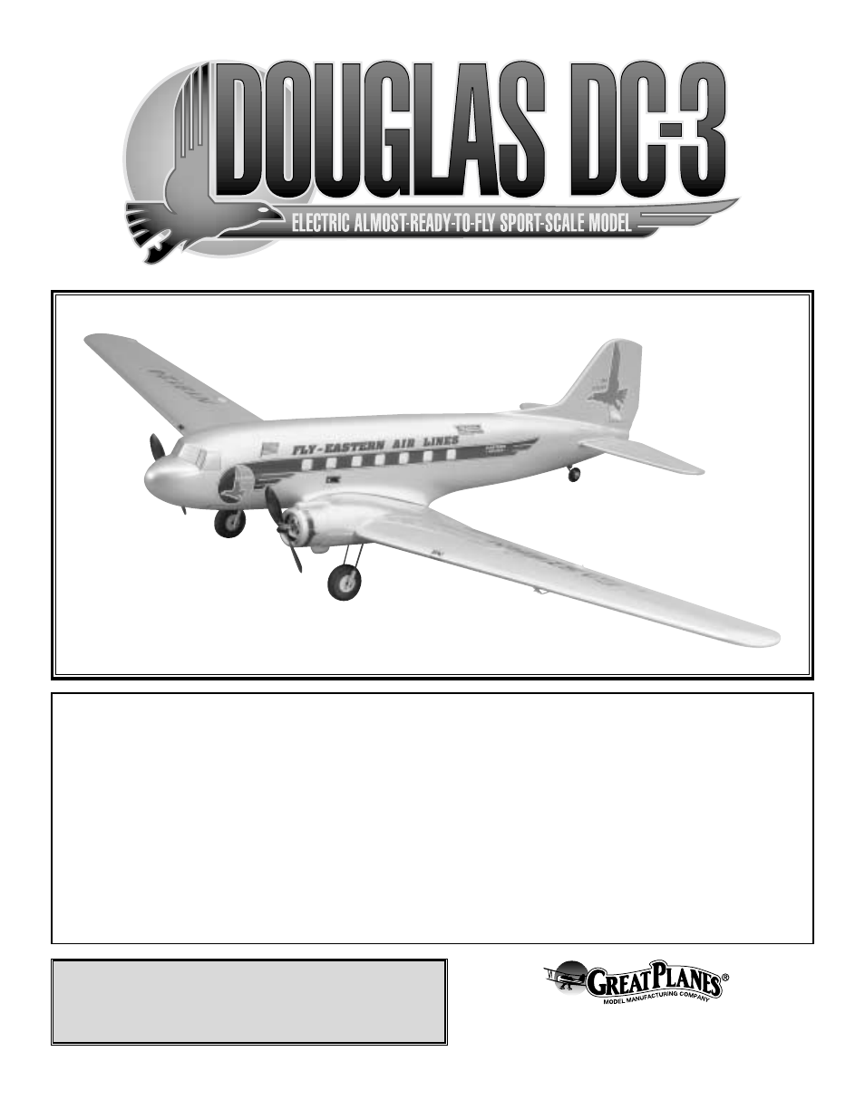 Great Planes Douglas DC-3 EP ARF - GPMA1155 User Manual | 20 pages