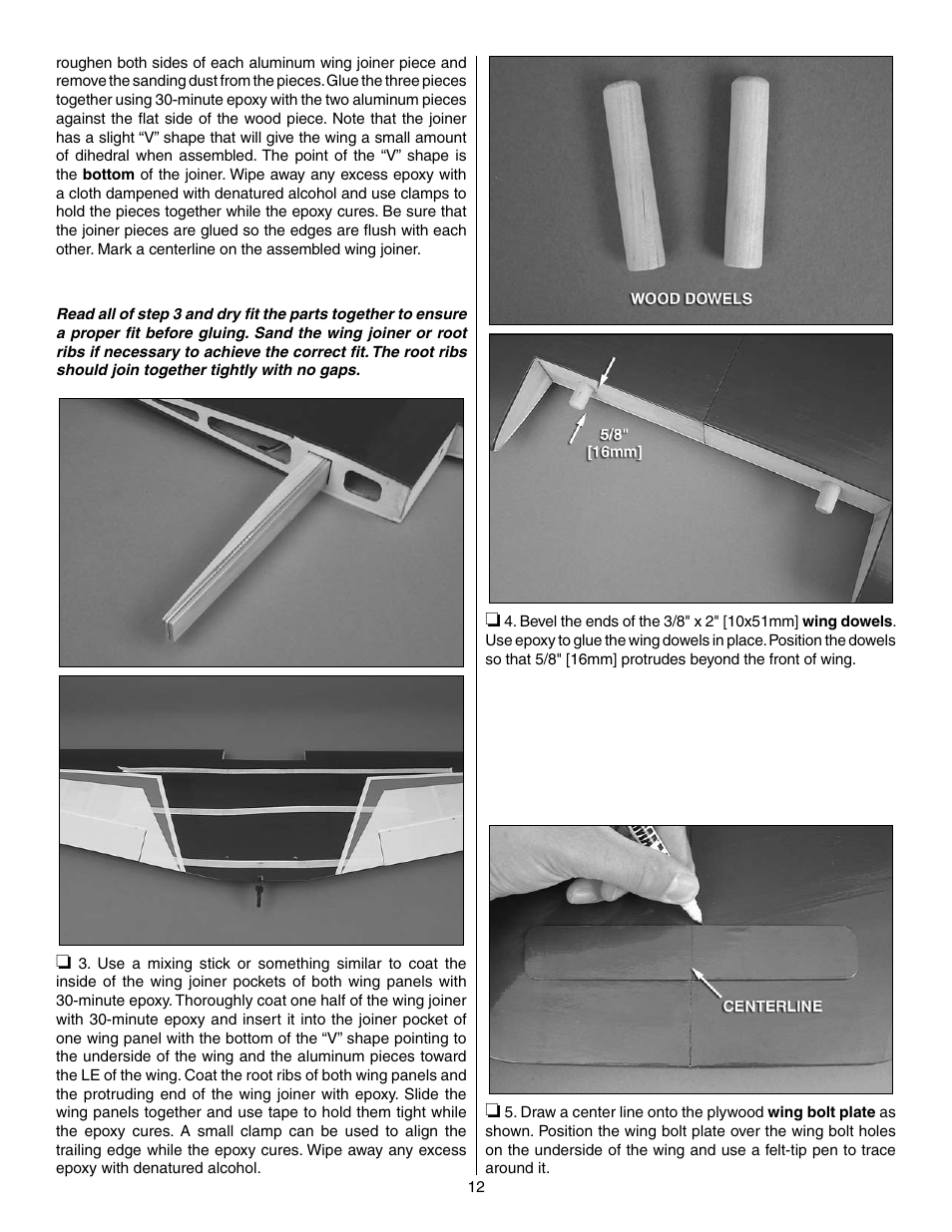 Great Planes Edge 540 1.60-43cc Performance Series ARF - GPMA1414 User Manual | Page 12 / 56