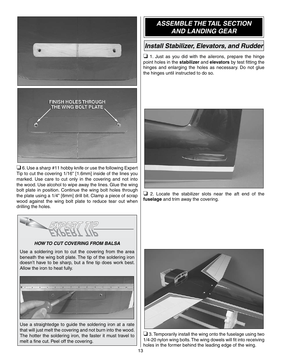 Great Planes Edge 540 1.60-43cc Performance Series ARF - GPMA1414 User Manual | Page 13 / 56