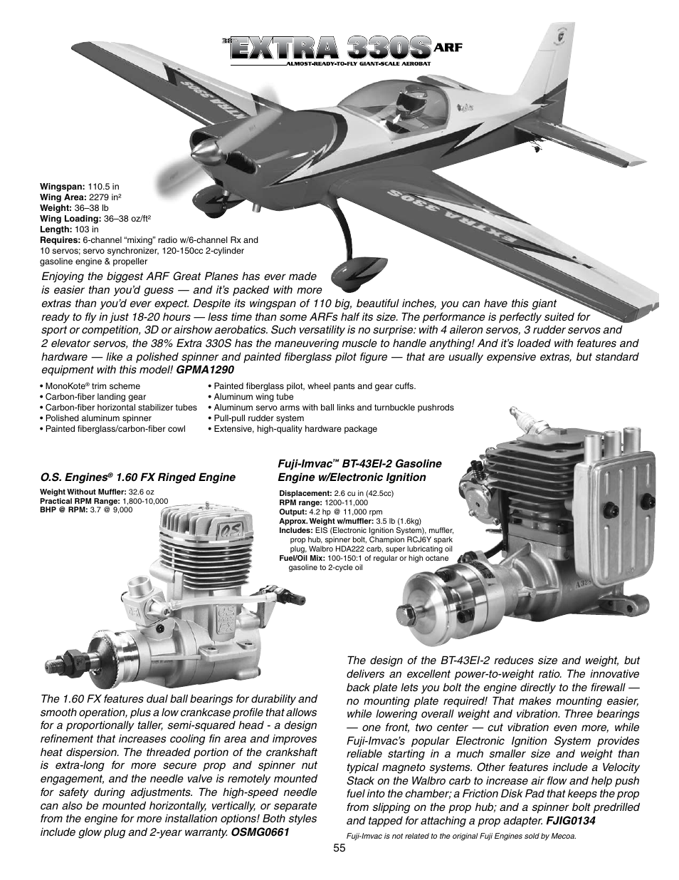 Great Planes Edge 540 1.60-43cc Performance Series ARF - GPMA1414 User Manual | Page 55 / 56