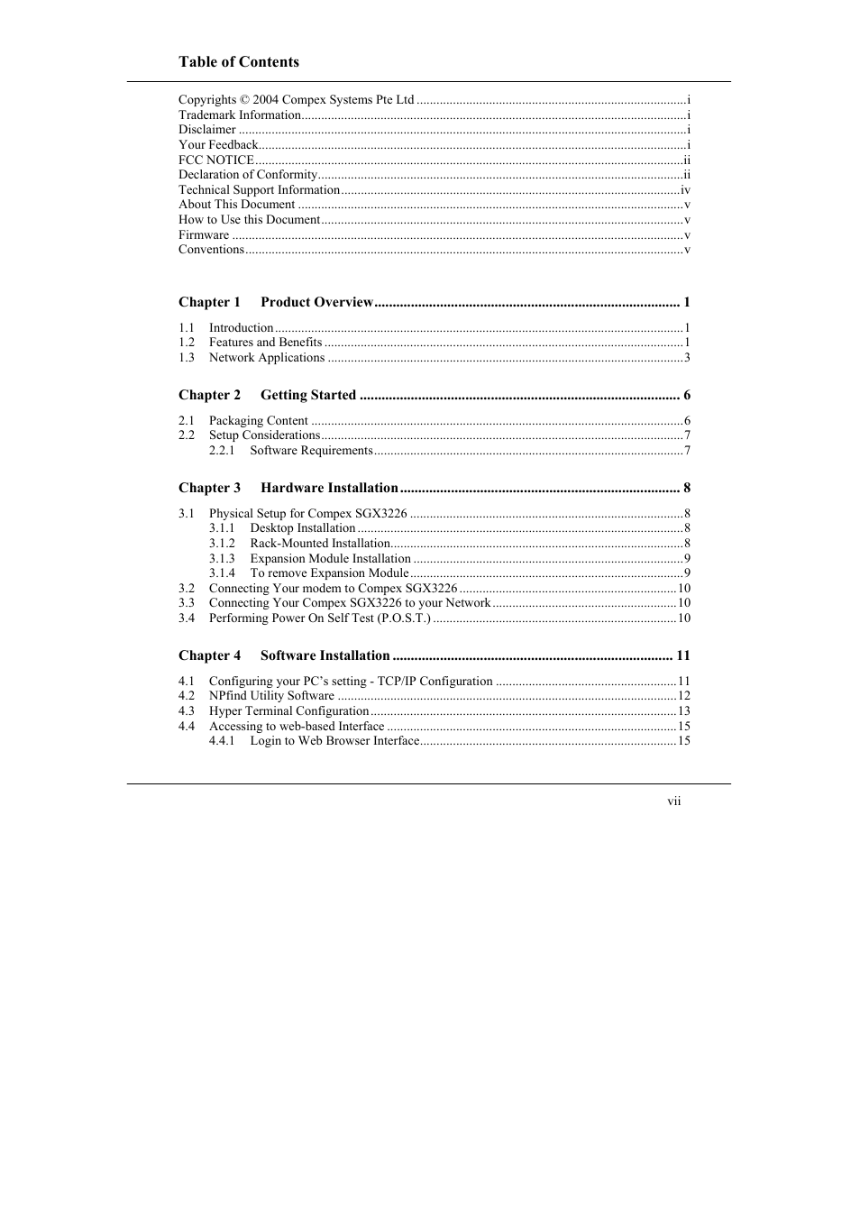 Compex Systems SGX3226 User Manual | Page 8 / 90