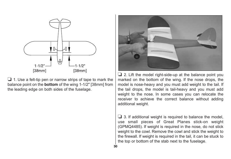 Great Planes Escapade ARF - GPMA1105 User Manual | Page 30 / 40