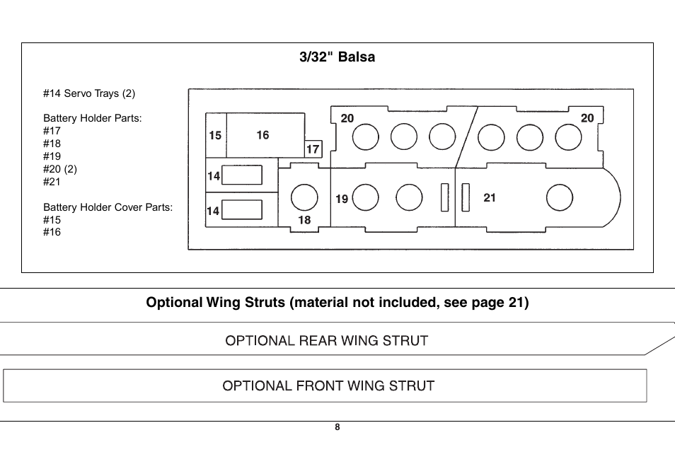 3/32" balsa | Great Planes Escapade ARF - GPMA1105 User Manual | Page 8 / 40