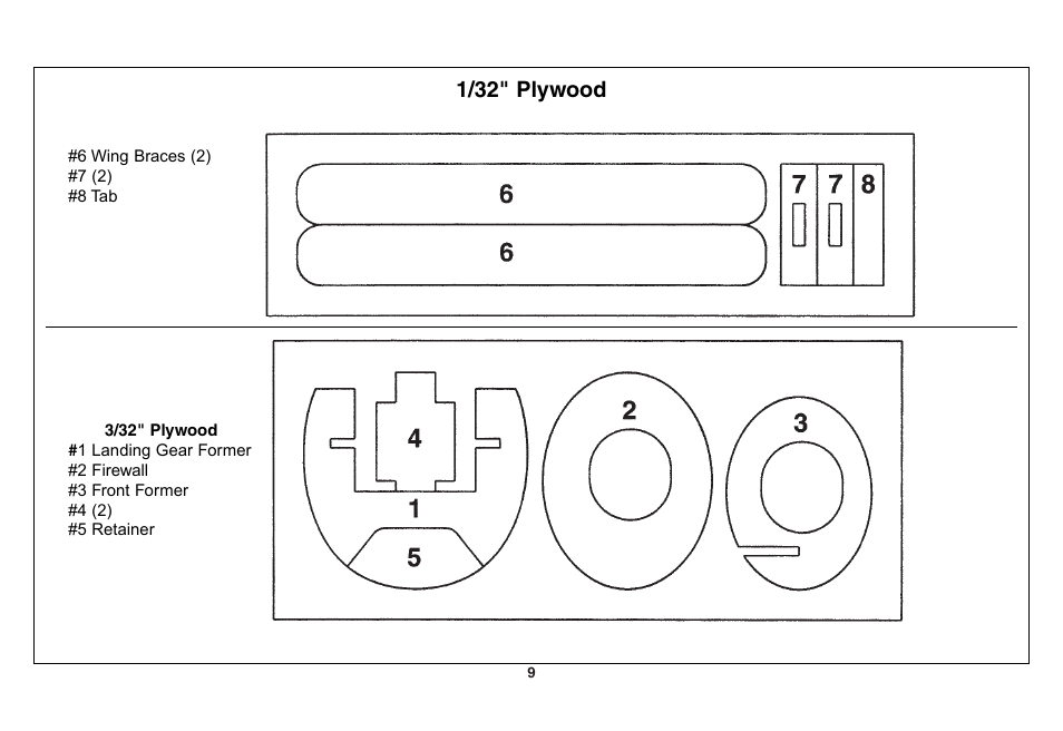1/32" plywood | Great Planes Escapade ARF - GPMA1105 User Manual | Page 9 / 40