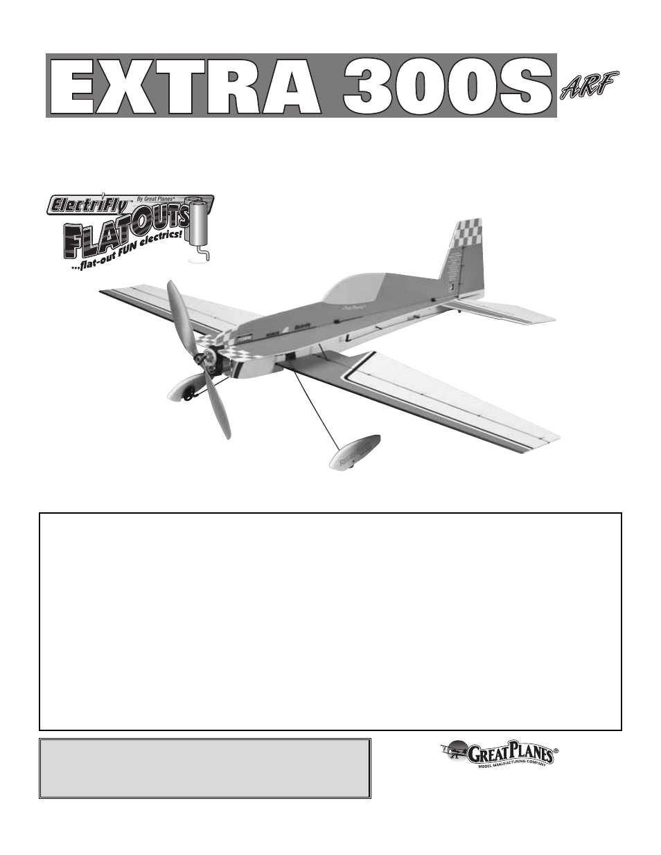 Great Planes Extra 300S FlatOuts EP ARF - GPMA1114 User Manual | 24 pages