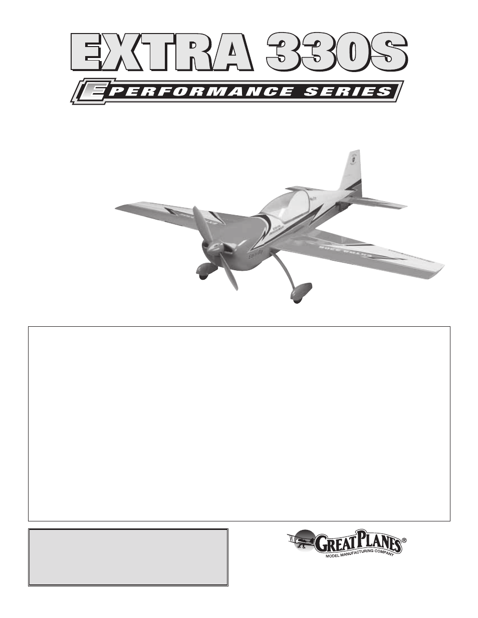 Great Planes Extra 330S 3D E-Performance ARF - GPMA1543 User Manual | 28 pages