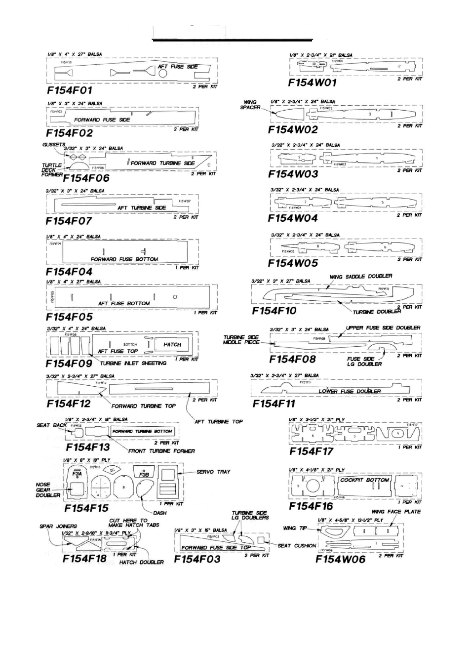 Die-cut patterns | Great Planes F-15 Eagle 40 Kit - GPMA0438 User Manual | Page 7 / 53