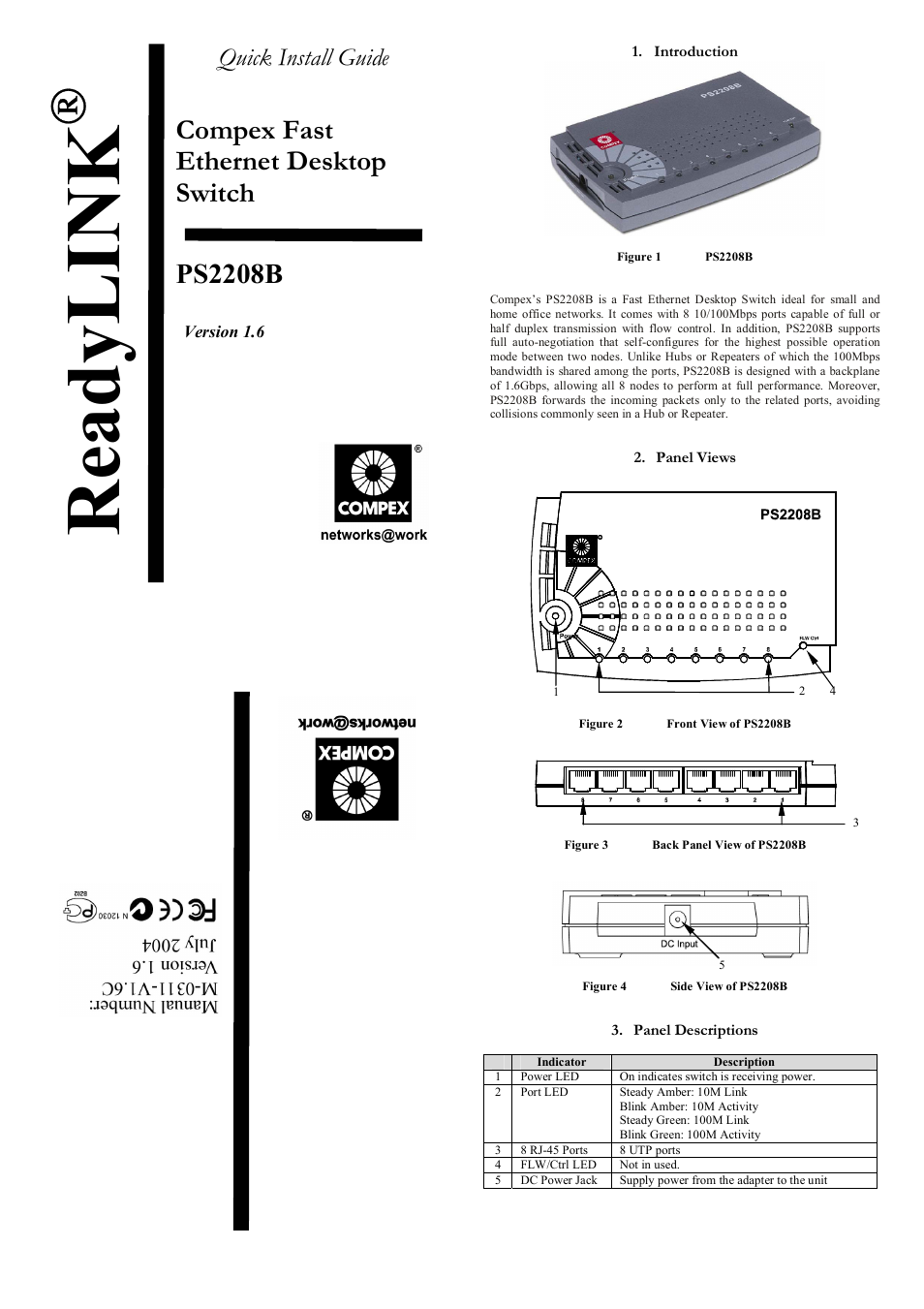 Compex Systems PS2208B User Manual | 2 pages