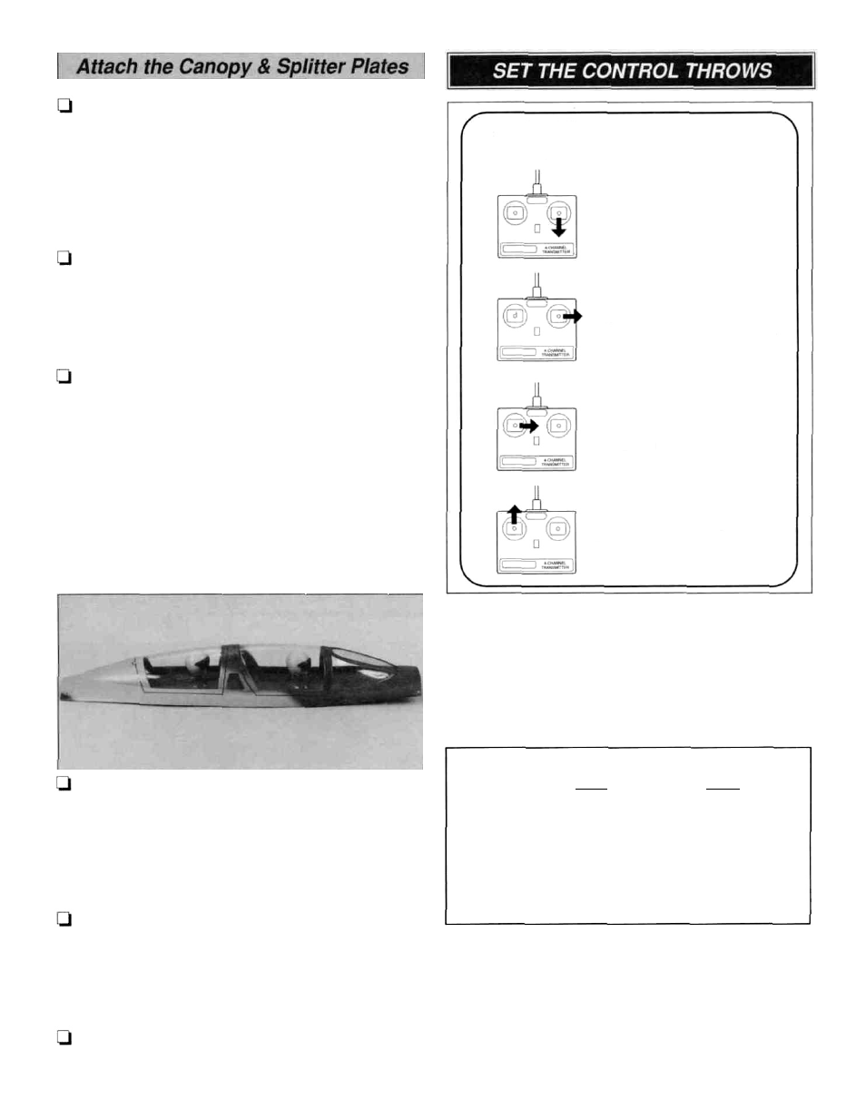 Channel radio setup | Great Planes F4 Phantom - GPMA0440 User Manual | Page 44 / 48