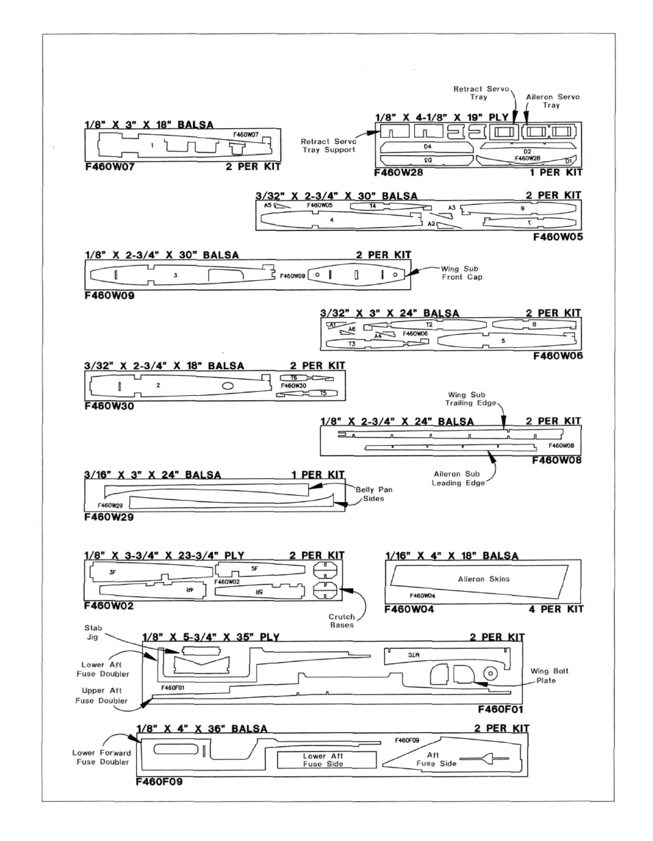 Die-cut patterns | Great Planes F4 Phantom - GPMA0440 User Manual | Page 7 / 48