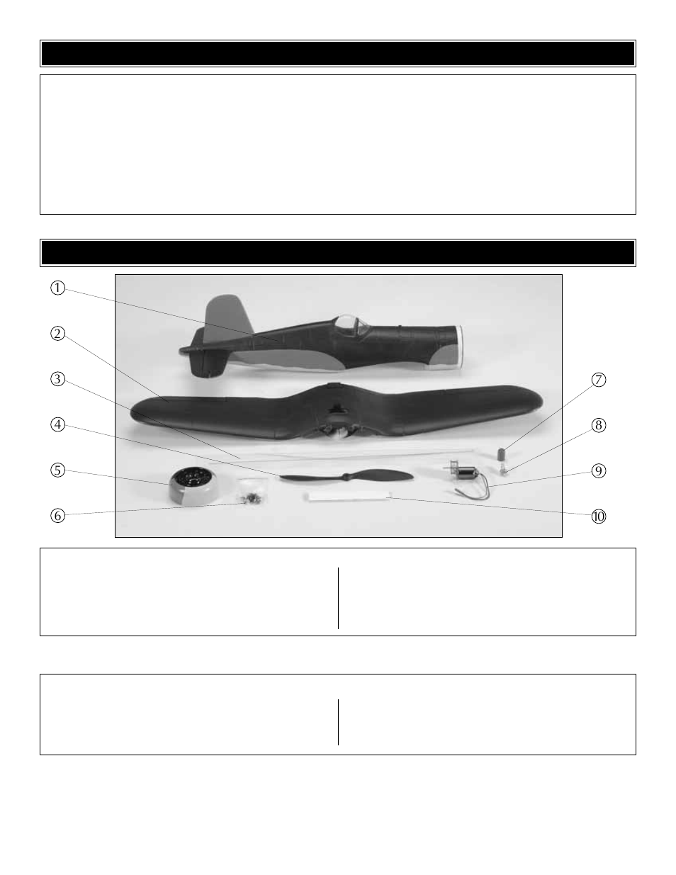 Kit inspection, Kit contents | Great Planes F4U Corsair EP Park Flyer ARF - GPMA1157 User Manual | Page 5 / 16