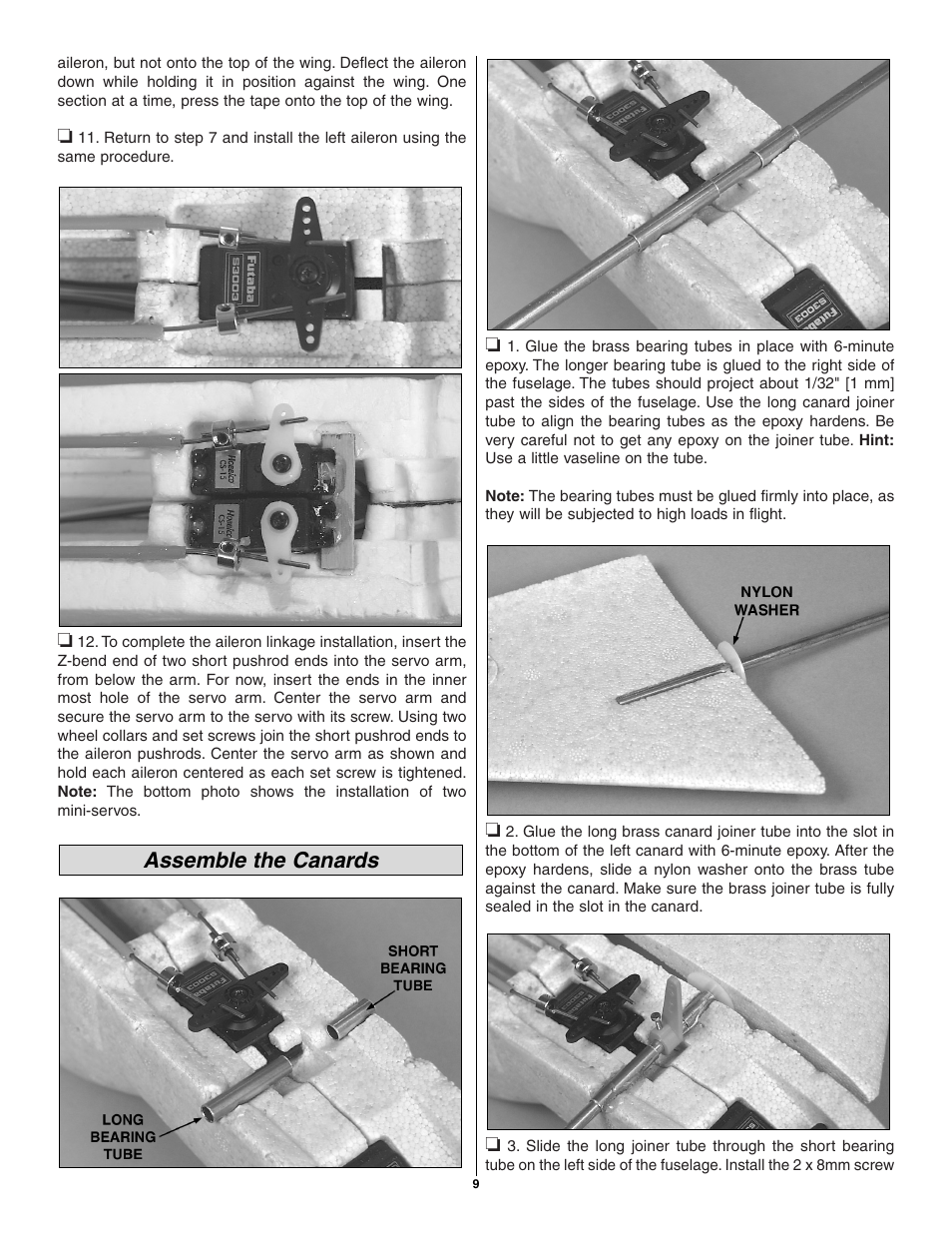 Assemble the canards | Great Planes Firebat ARF EP Jet - GPMA1400/1405 User Manual | Page 9 / 20
