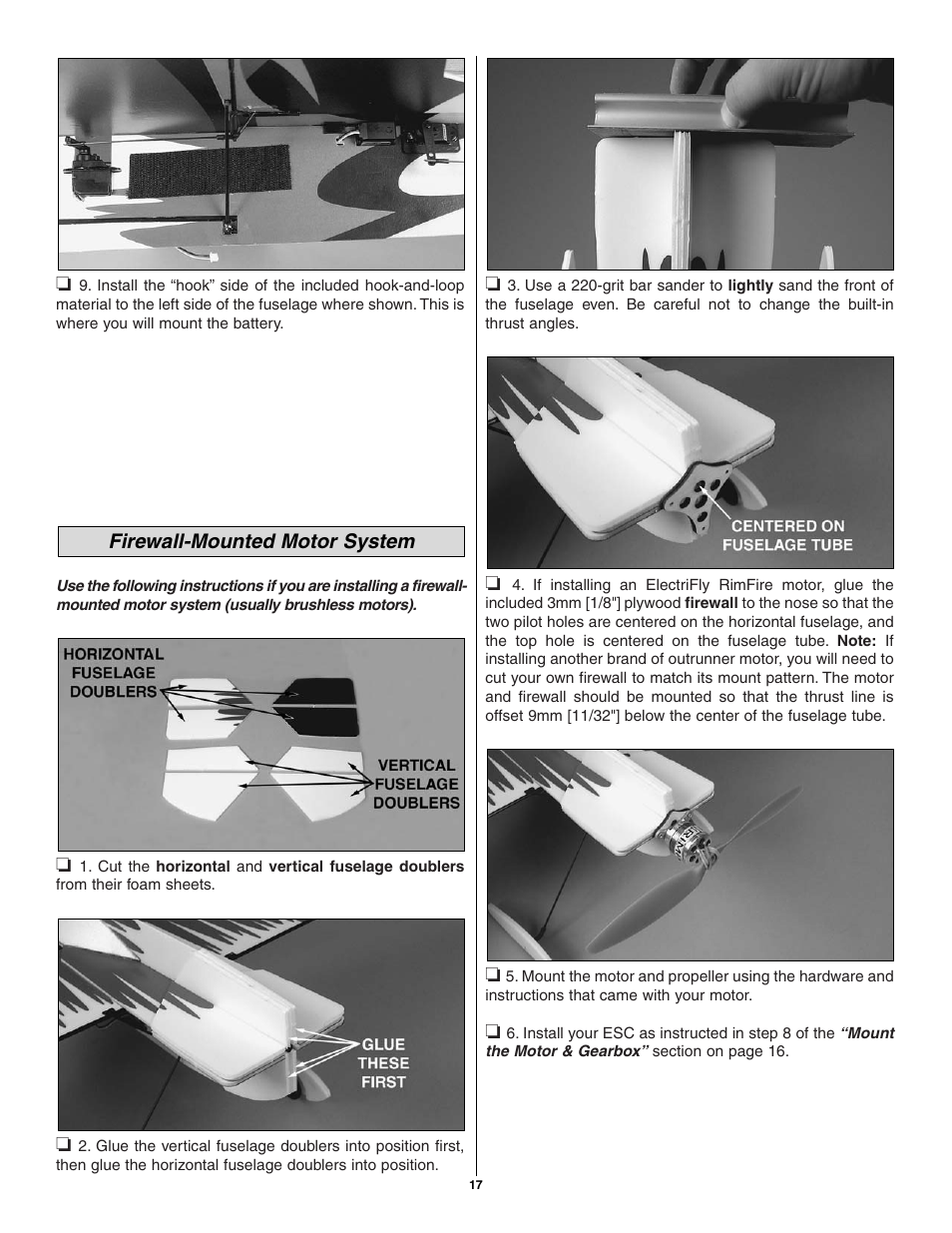 Firewall-mounted motor system | Great Planes Flatana FlatOuts EP ARF - GPMA1111 User Manual | Page 17 / 24