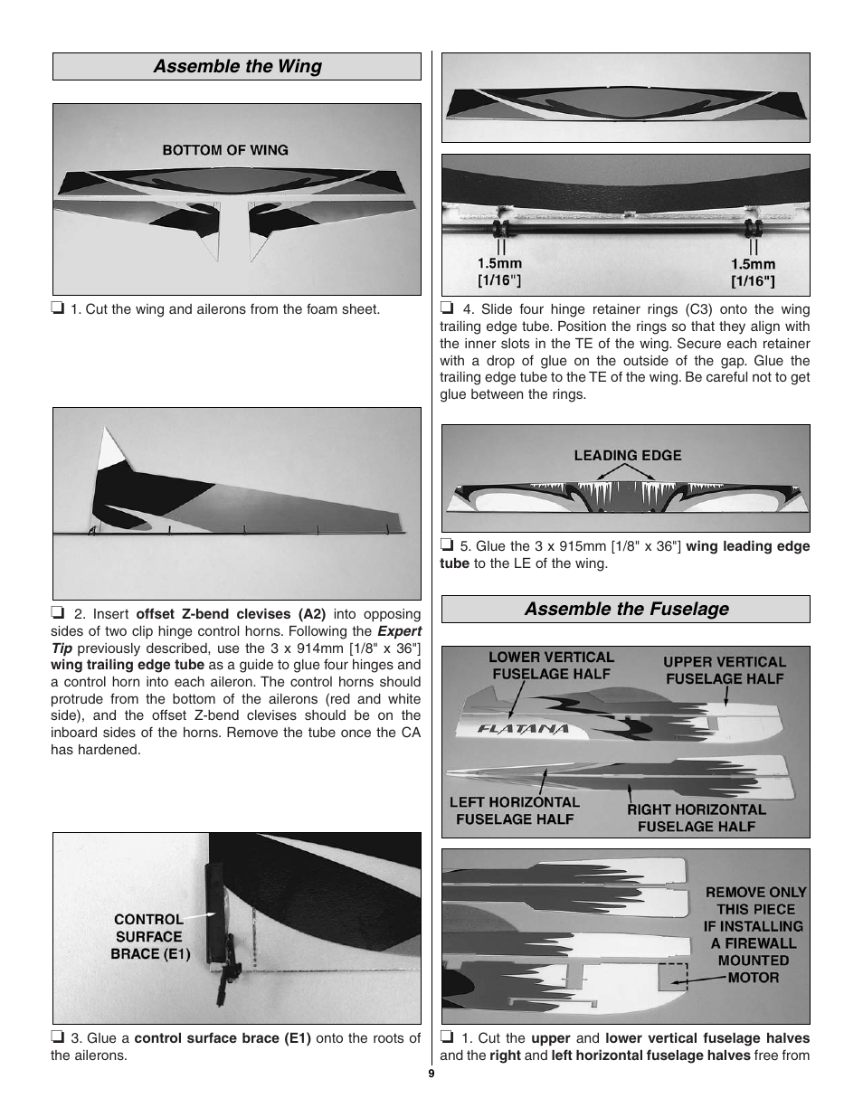 Great Planes Flatana FlatOuts EP ARF - GPMA1111 User Manual | Page 9 / 24