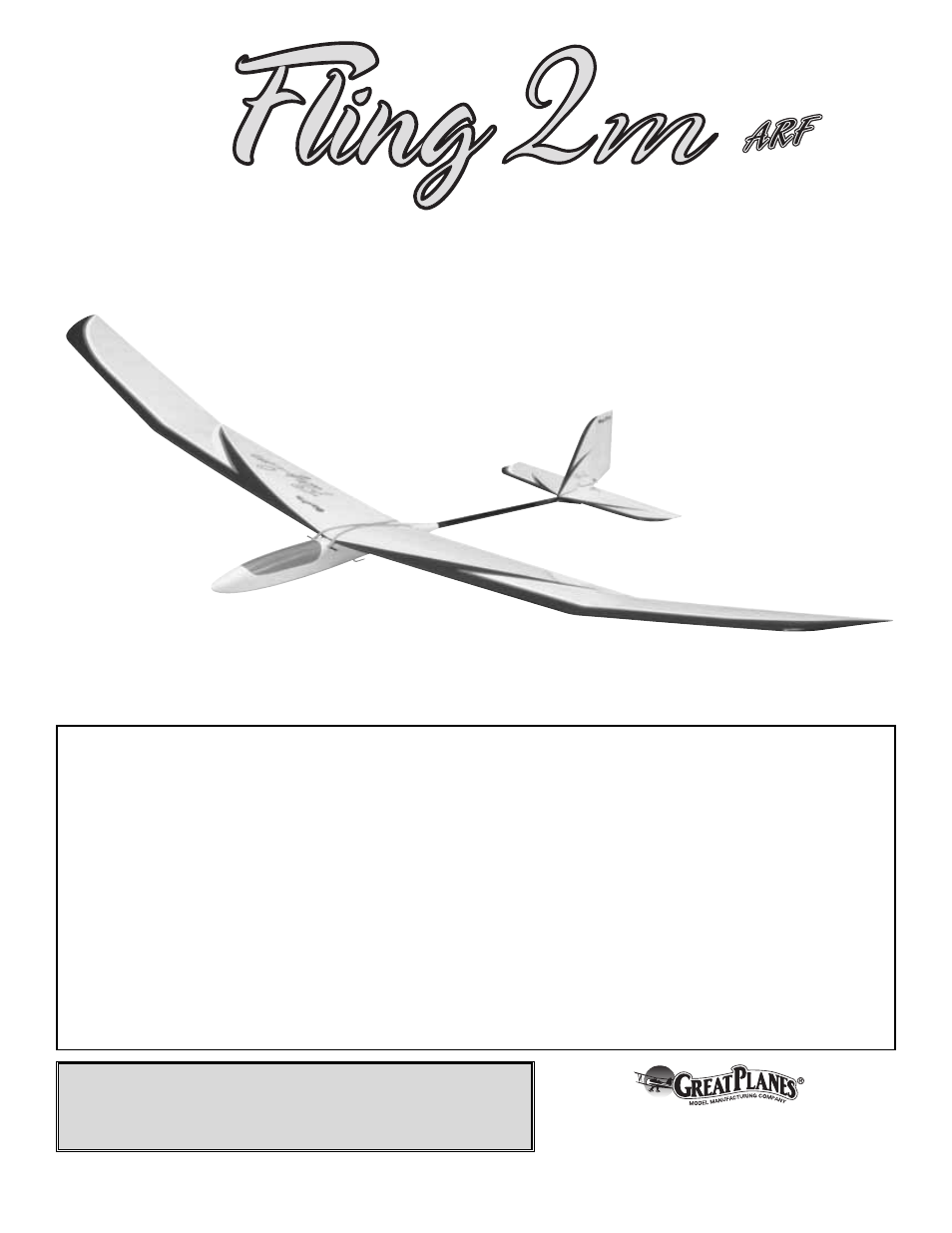 Great Planes Fling 2m Sailplane ARF - GPMA1062 User Manual | 16 pages