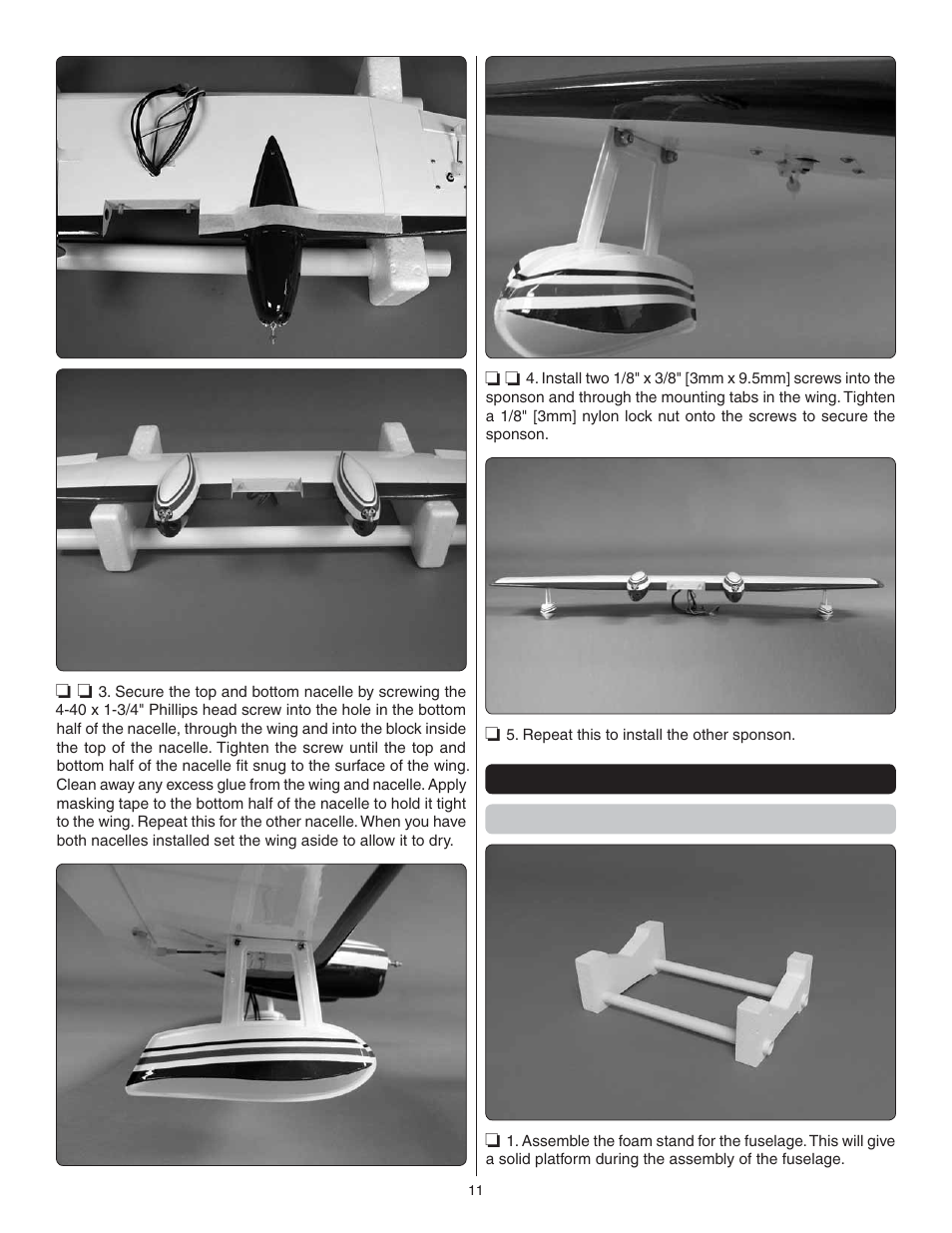 Great Planes G-44 Widgeon Seaplane EP ARF - GPMA1151 User Manual | Page 11 / 24