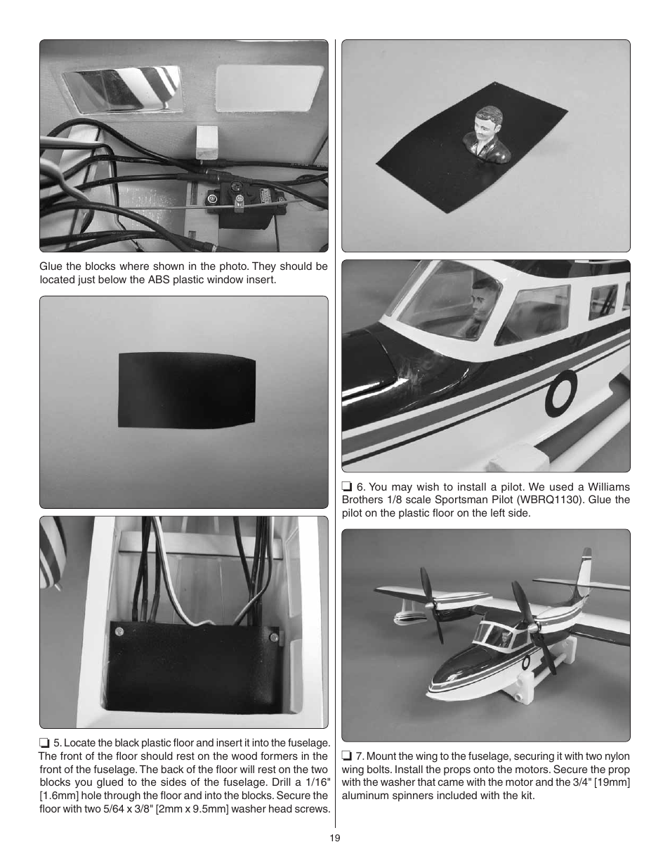 Great Planes G-44 Widgeon Seaplane EP ARF - GPMA1151 User Manual | Page 19 / 24