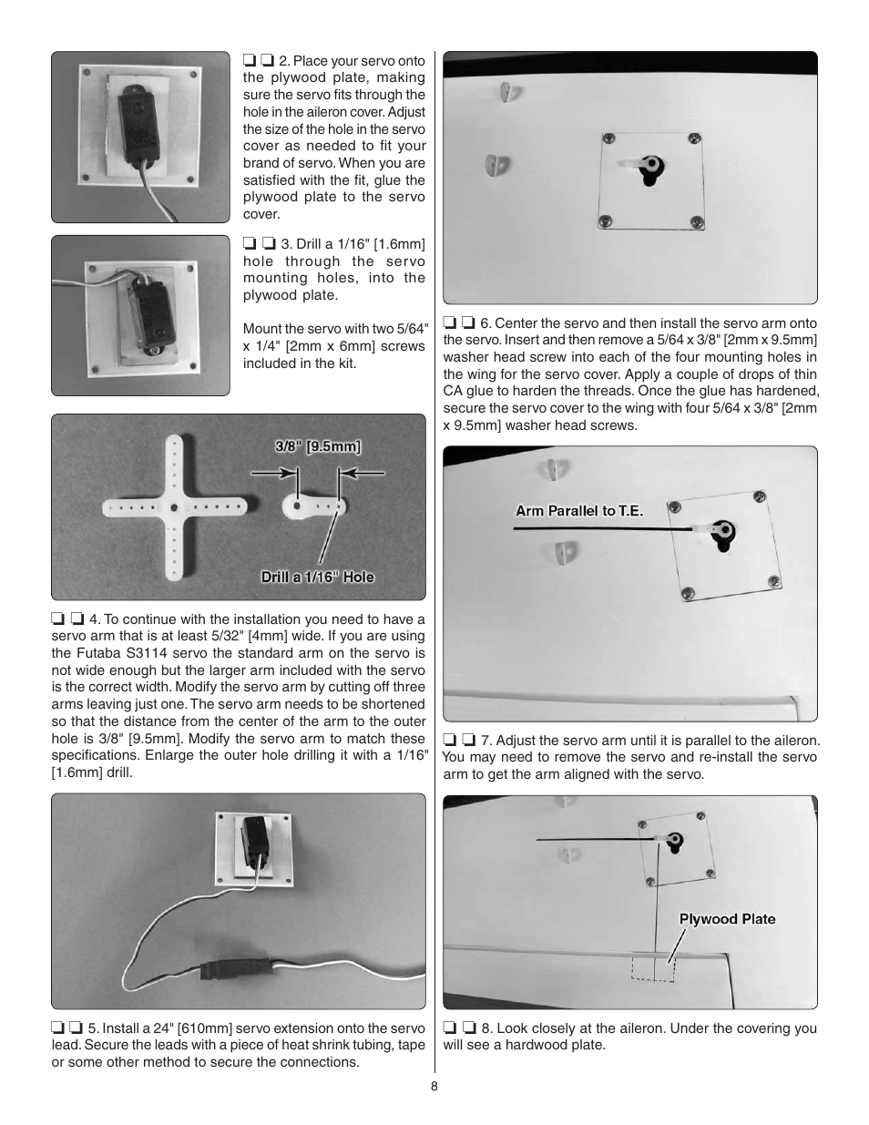 Great Planes G-44 Widgeon Seaplane EP ARF - GPMA1151 User Manual | Page 8 / 24